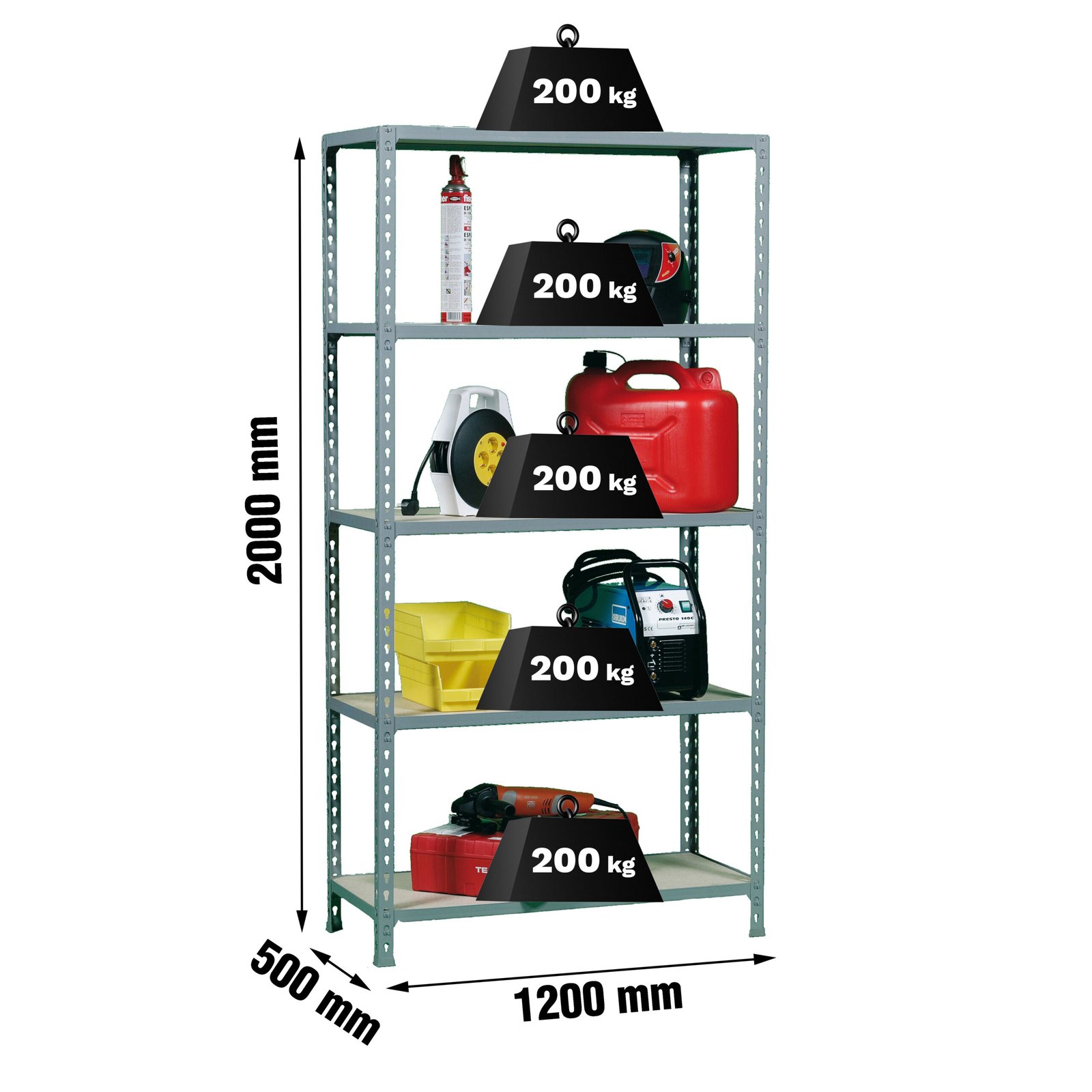 Maderclick Megaplus 5/500 Galva/madera Simonrack 2000X1200 200 Kg - Imagen 4