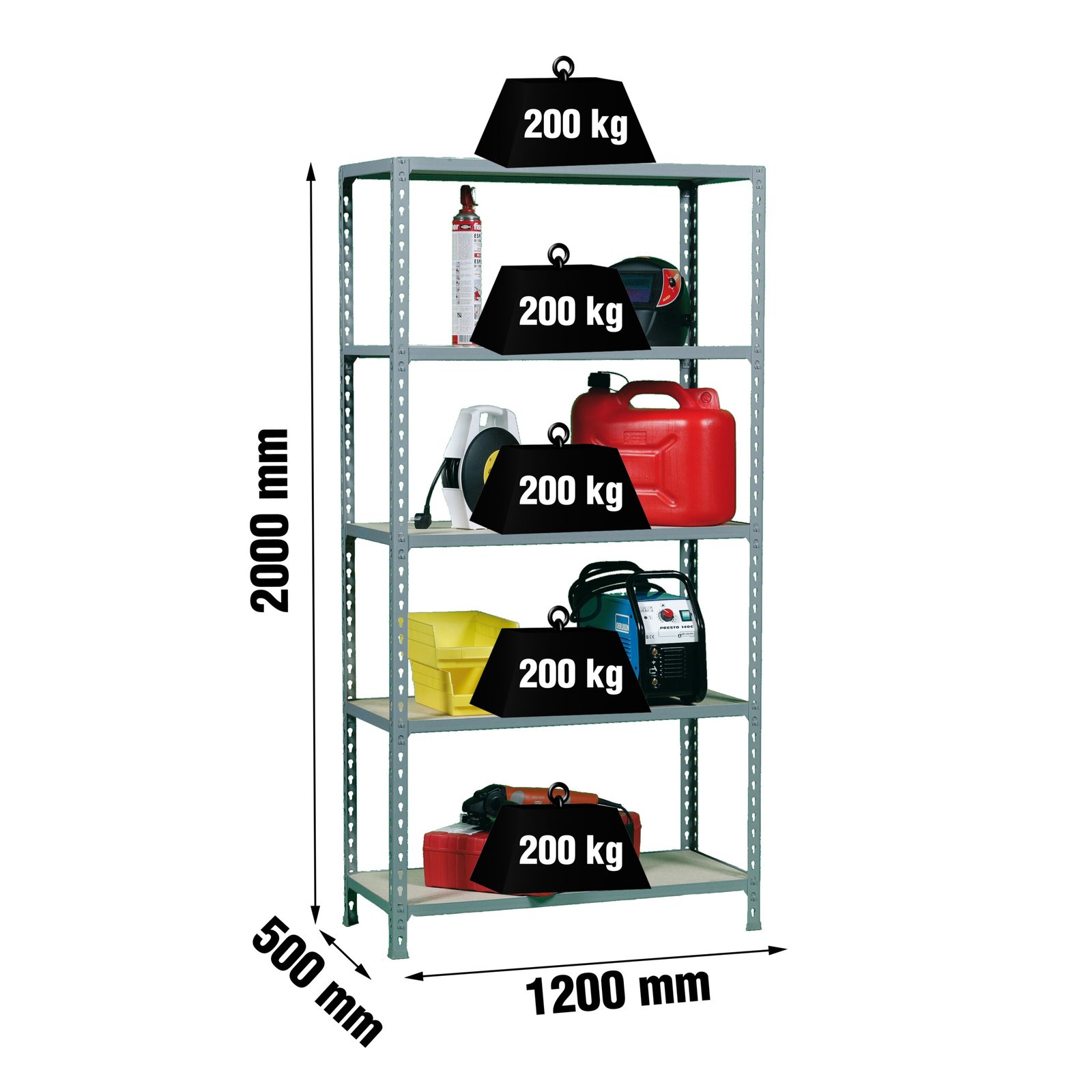 Maderclick Megaplus 5/500 Gris/madera Simonrack 2000X1200 200 Kg - Imagen 4
