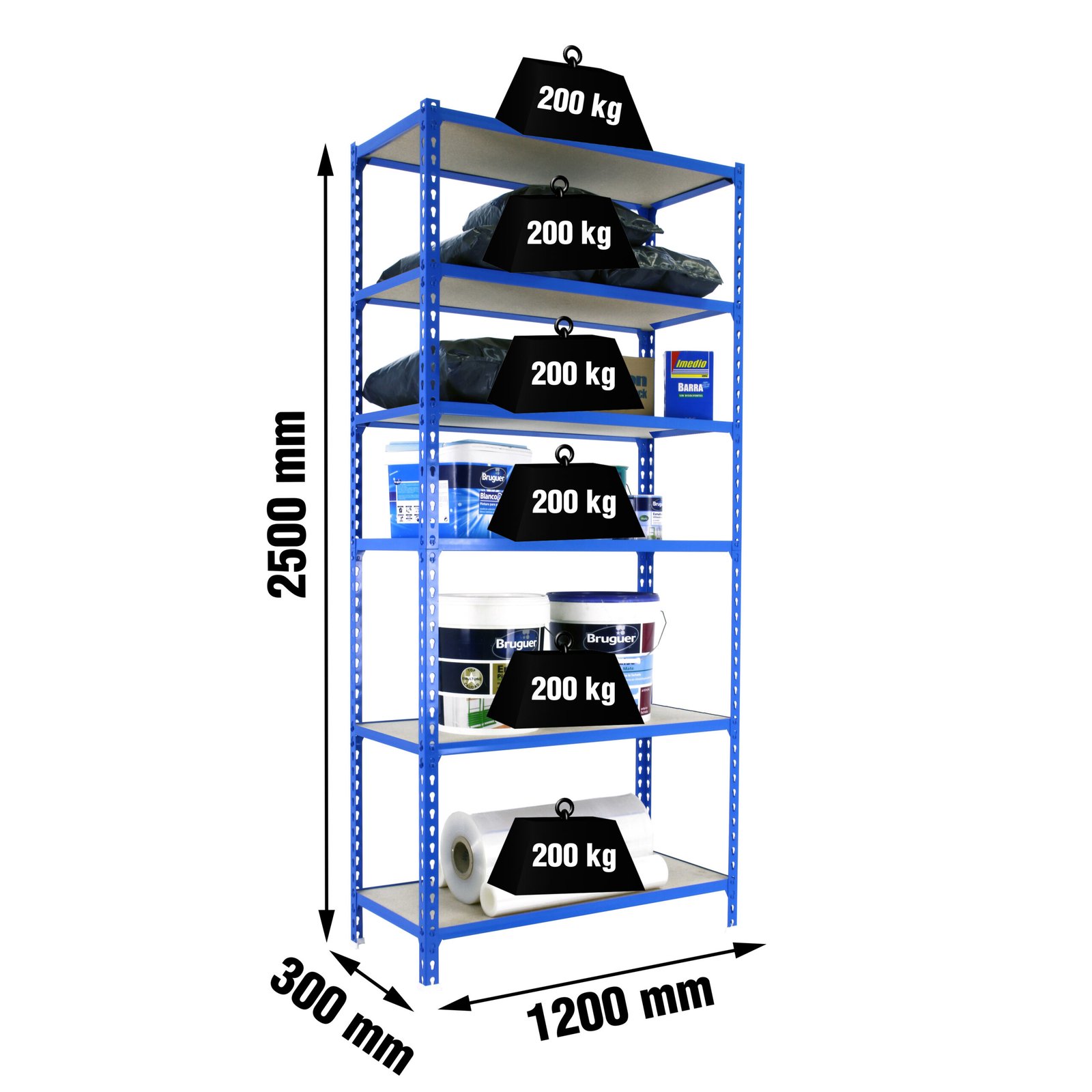 Maderclick Megaplus 6/300 2500 Azul/madera Simonrack 2500X1200 200 Kg - Imagen 4