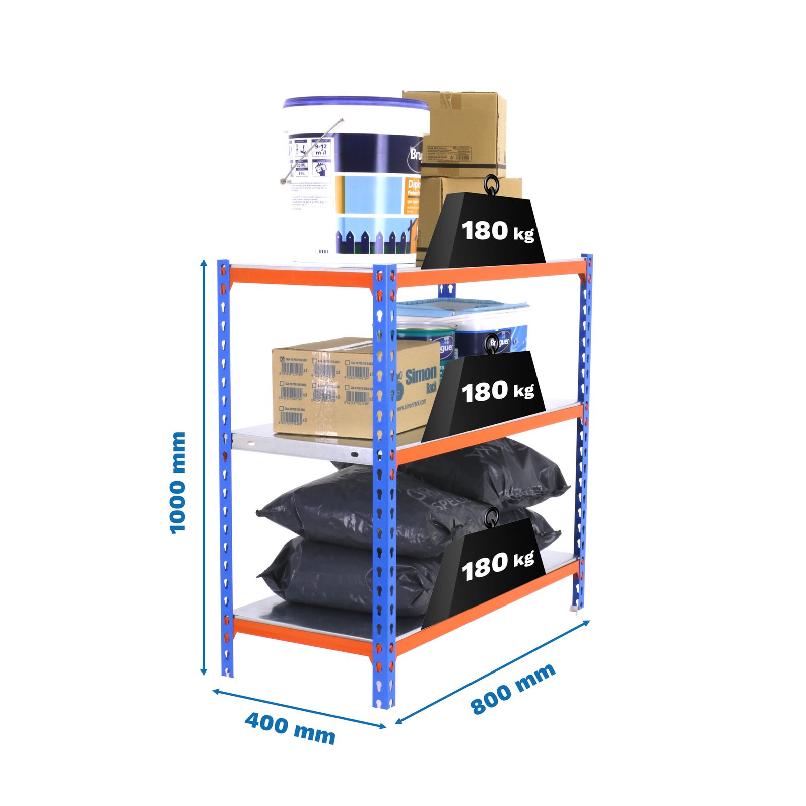 Simonclick MINI 3/400 1000 Azul/naranja/galva Simonrack 1000X800 180 Kg - Imagen 4