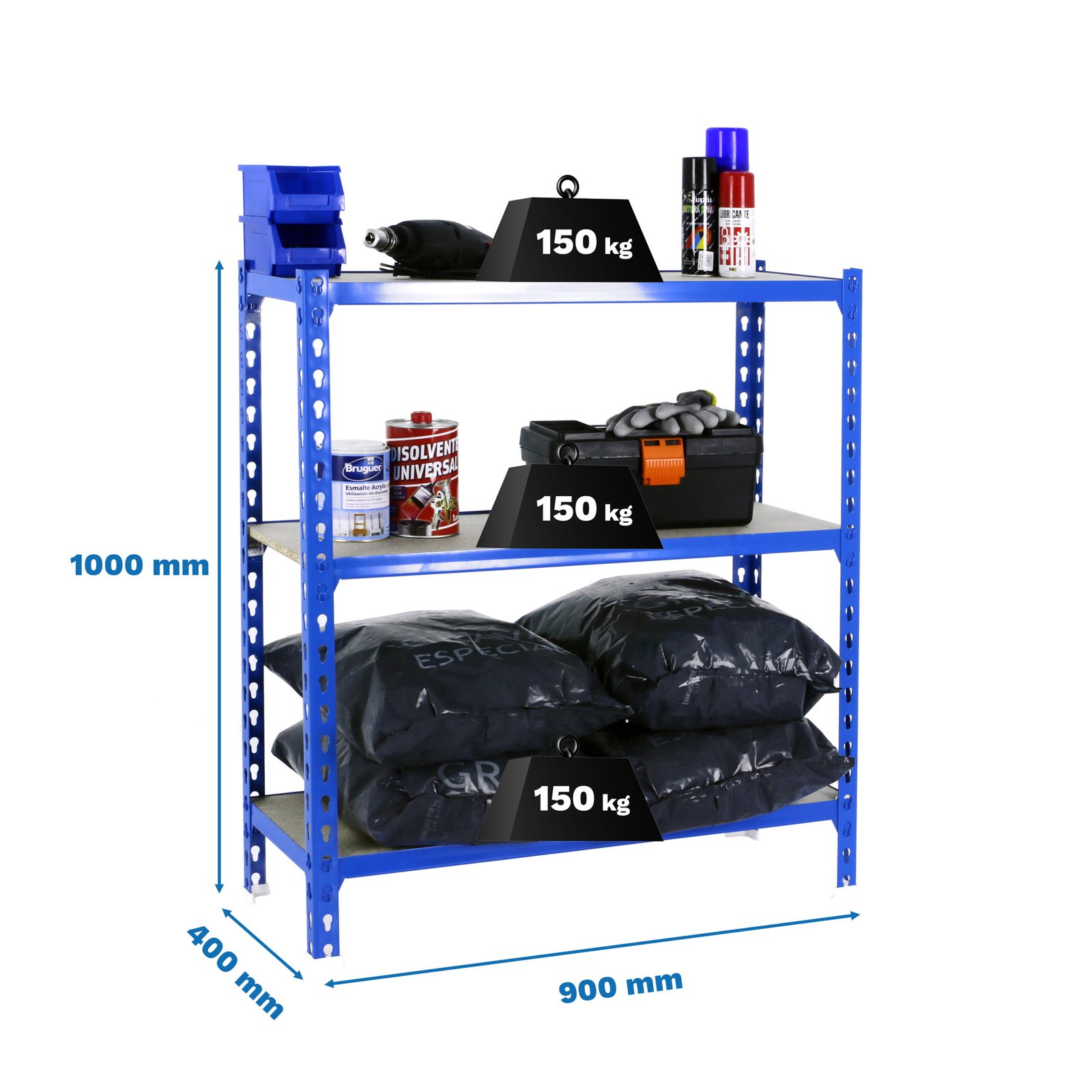 Maderclick 3/400 1000 Azul/madera Simonrack 1000X900 150 Kg - Imagen 4