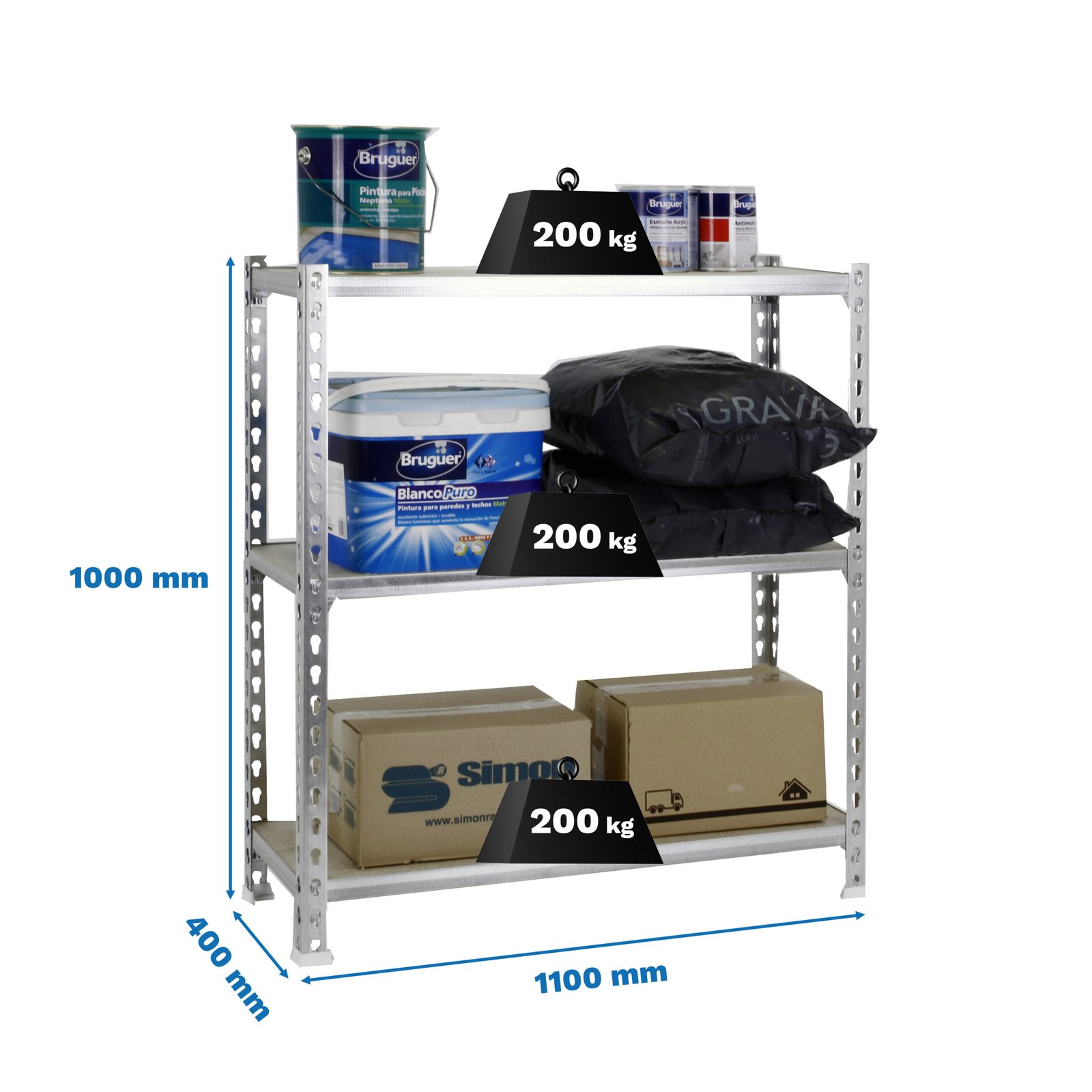 Maderclick Superplus 3/400 1000 Galva/madera Simonrack 1000X1100 200 Kg - Imagen 4