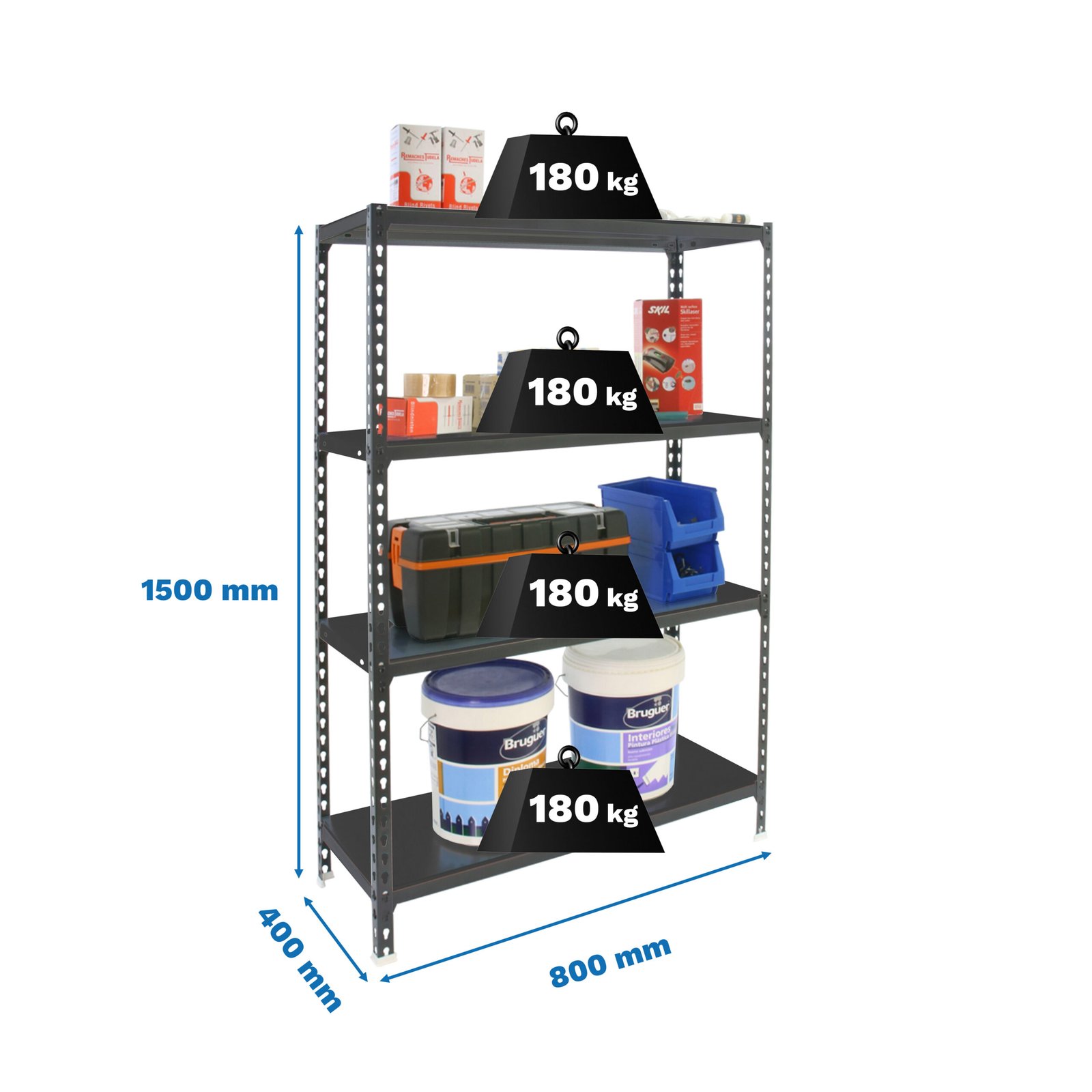 Simonclick MINI 4/400 1500 Antracita/antracita Simonrack 1500X800 400 Mm - Imagen 6