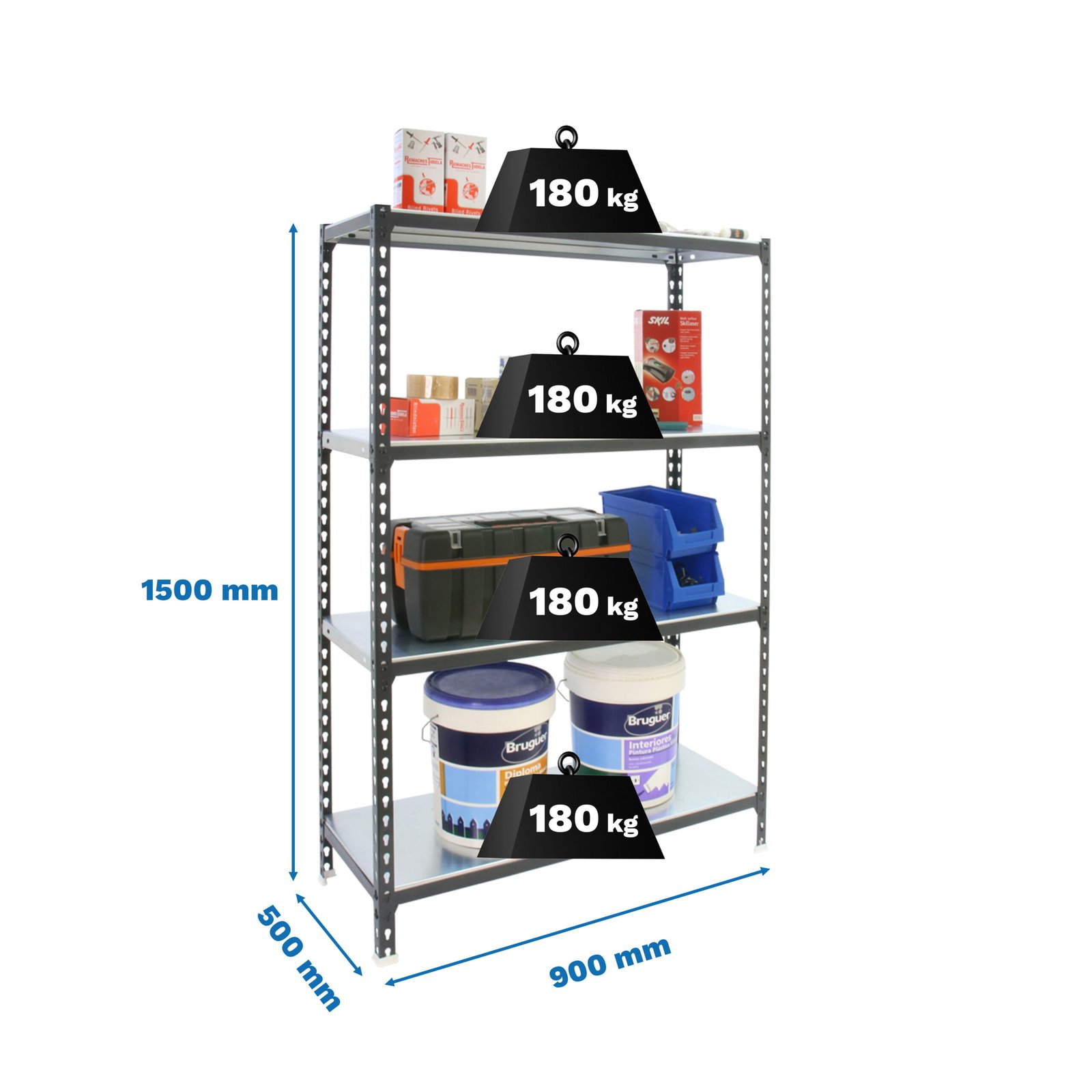 Simonclick 4/500 1500 Antracita/galva Simonrack 1500X900 500 Mm - Imagen 5