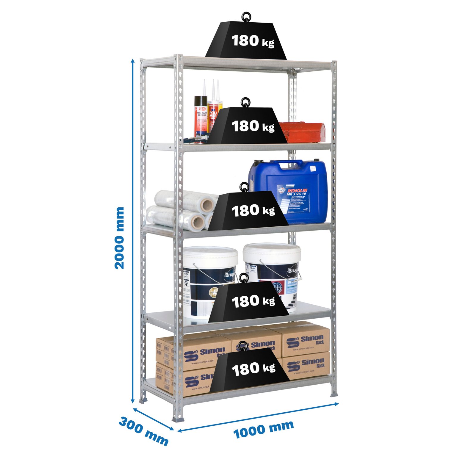Simonclick PLUS 5/300 Gris/galva Simonrack 2000X1000 300 Mm - Imagen 5