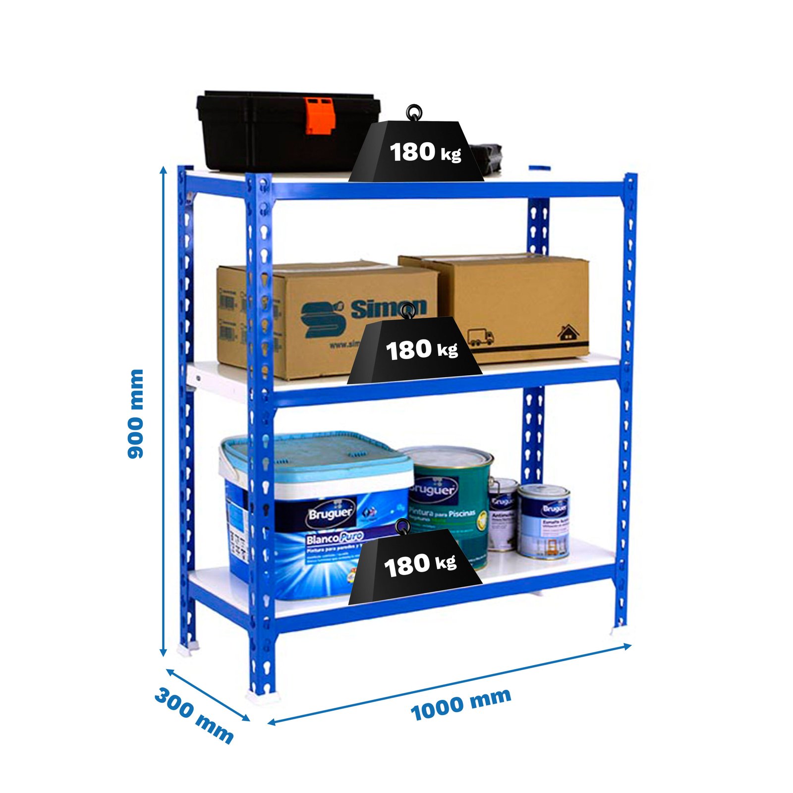 Simonclick PLUS 3/300 900 Azul/blanco Simonrack 900X1000 300 Mm - Imagen 4