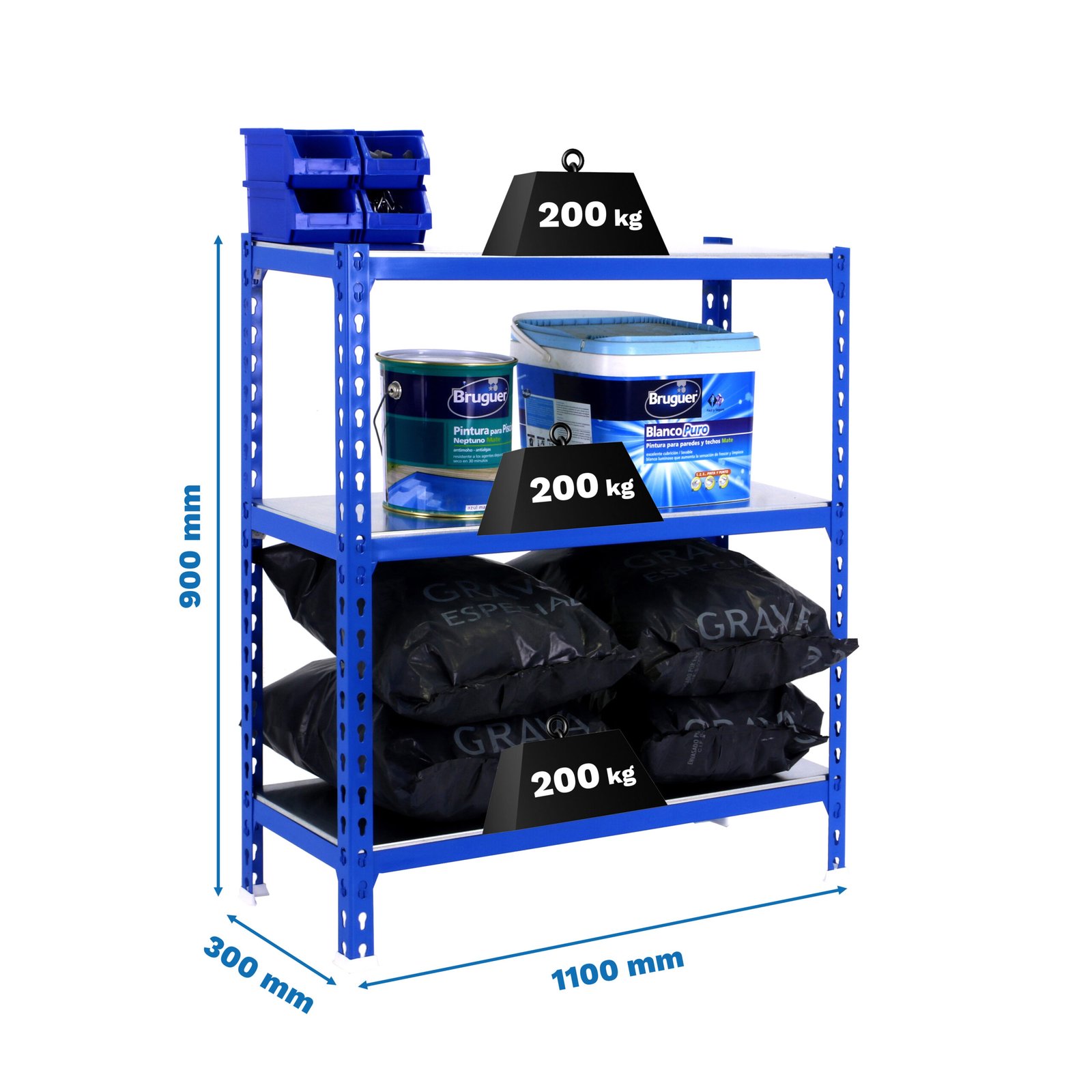 Simonclick Superplus 3/300 900 Azul/galva Simonrack 900X1100 300 Mm - Imagen 4