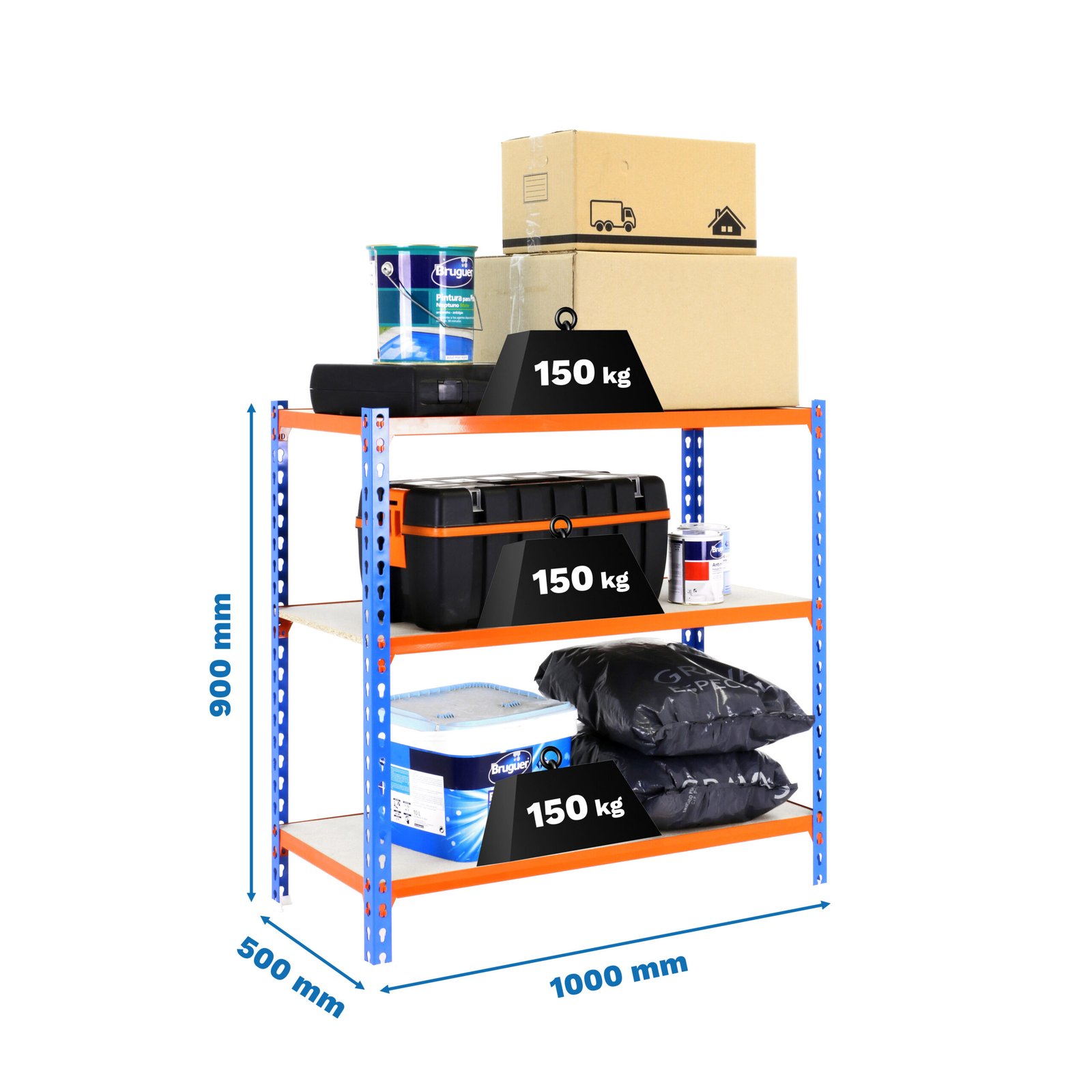 Maderclick PLUS 3/500 900 Azul/naranja/madera Simonrack 900X1000 500 Mm - Imagen 4