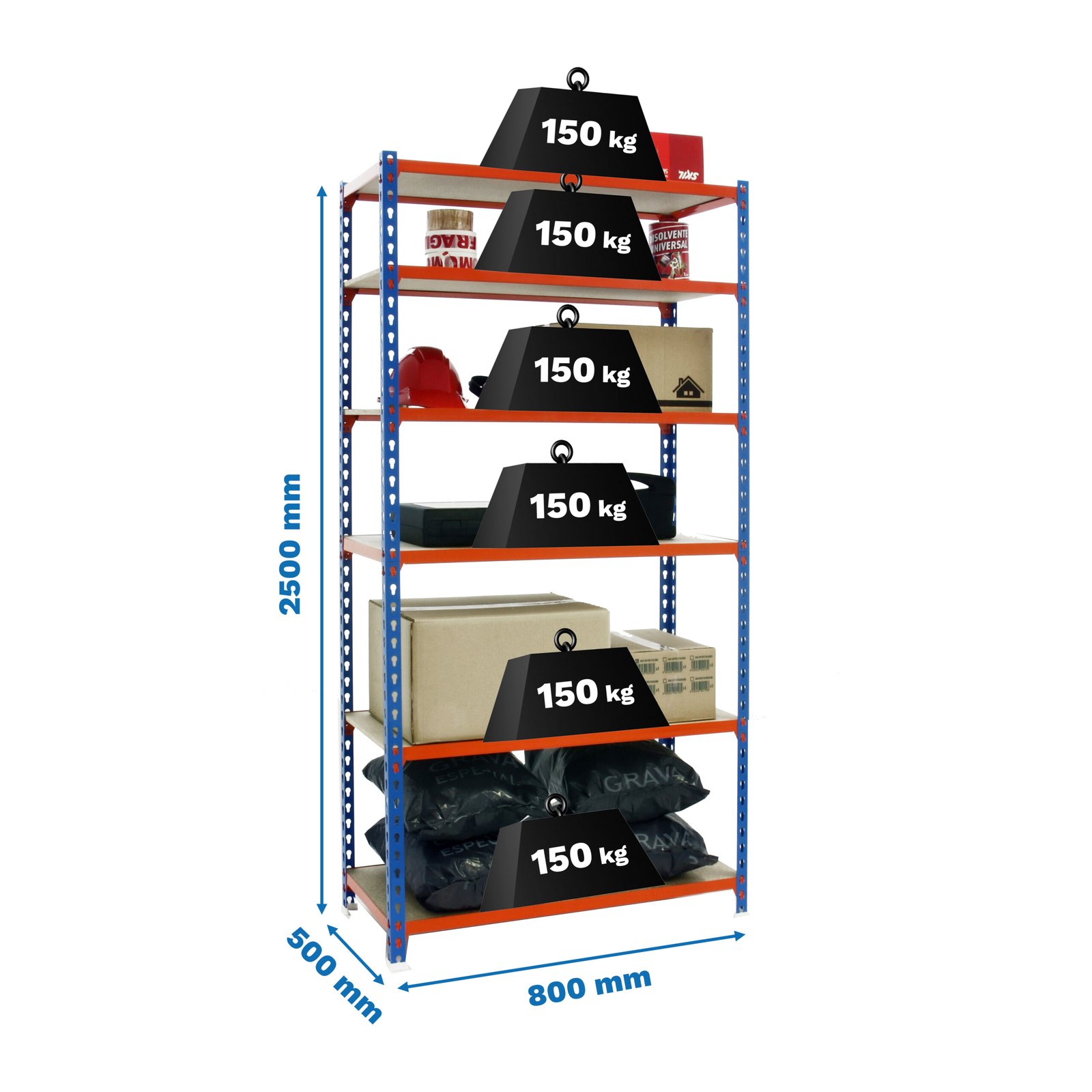 Maderclick MINI 6/500 Azul/naranja/madera Simonrack 2500X800 500 Mm - Imagen 4