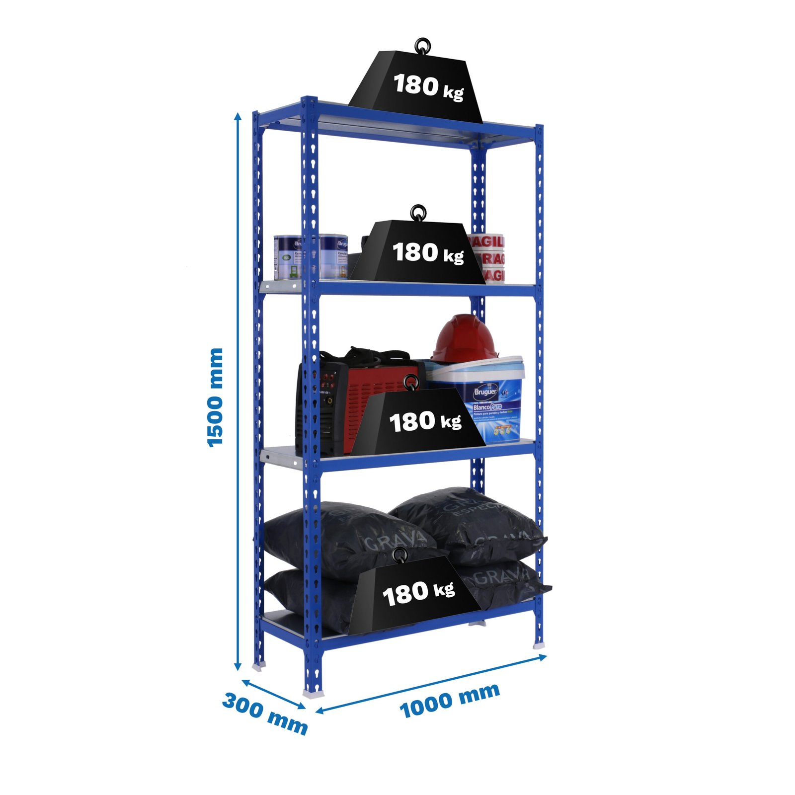 Simonclick PLUS 4/300 1500 Azul/galva Simonrack 1500X1000 300 Mm - Imagen 4