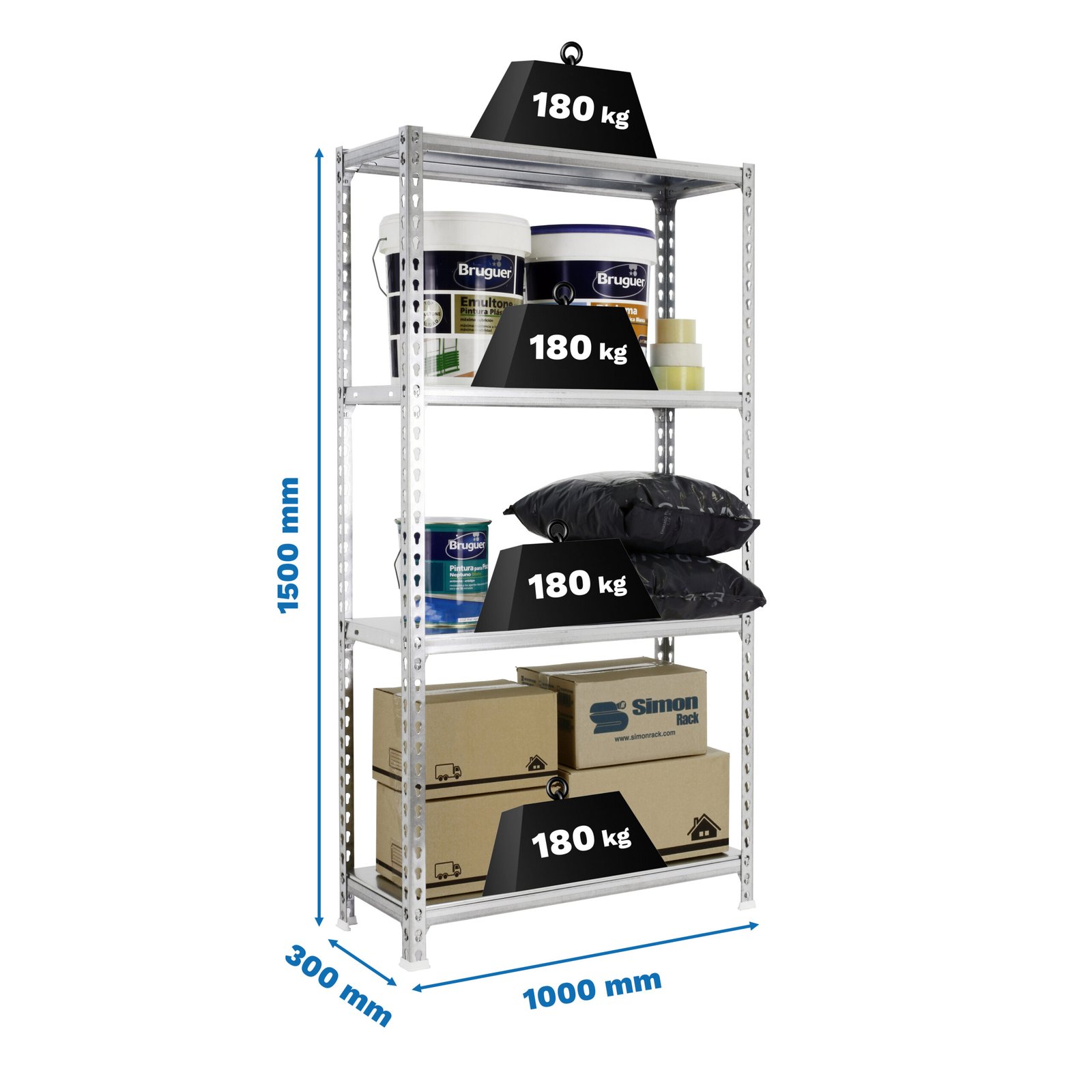Simonclick PLUS 4/300 1500 GALVA Simonrack 1500X1000 300 Mm - Imagen 4