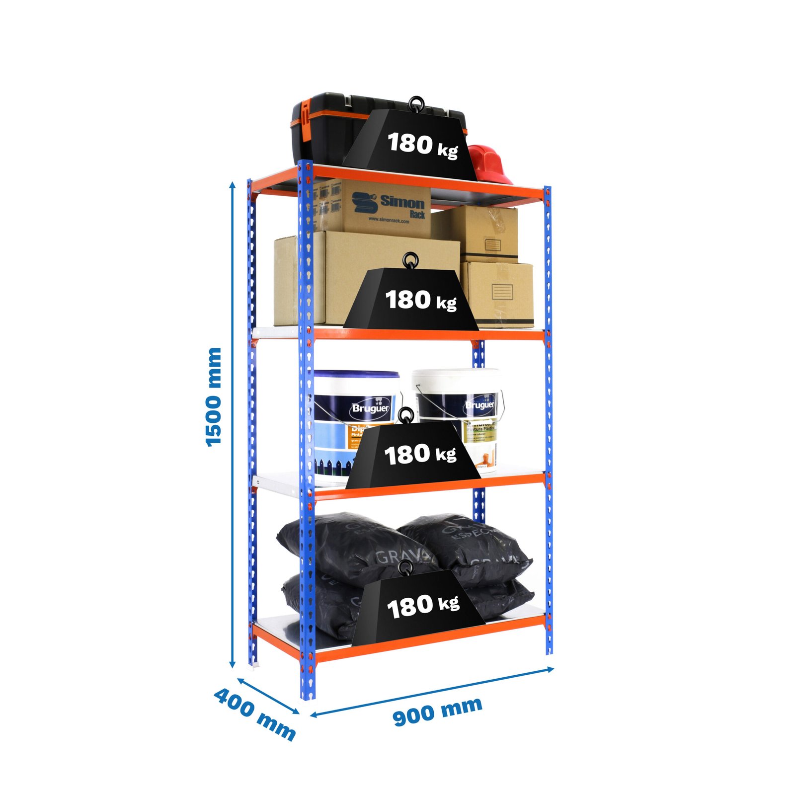 Simonclick 4/400 1500 Azul/naranja/galva Simonrack 1500X900 400 Mm - Imagen 4