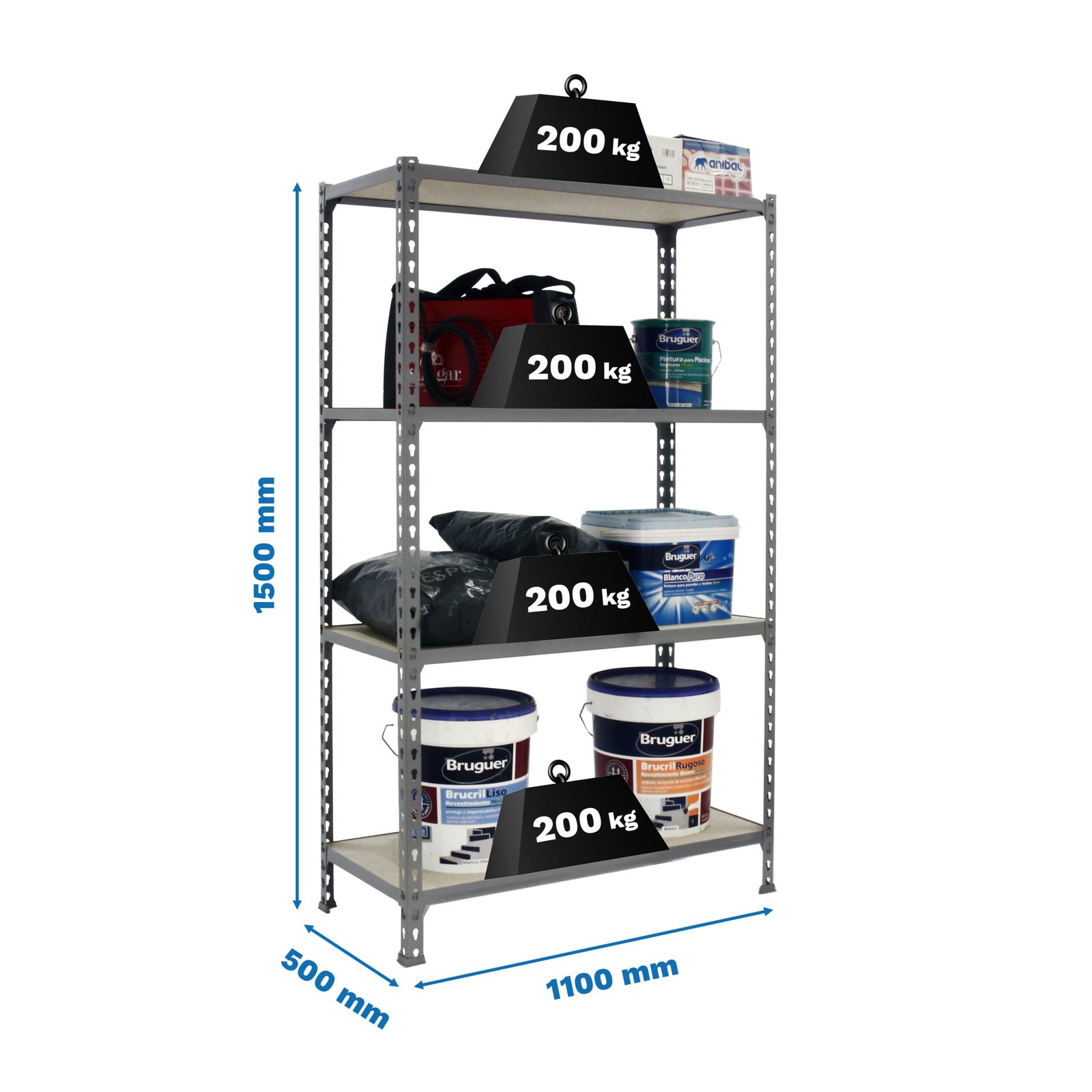Maderclick Superplus 4/500 1500 Gris/madera Simonrack 1500X1100 500 Mm - Imagen 4