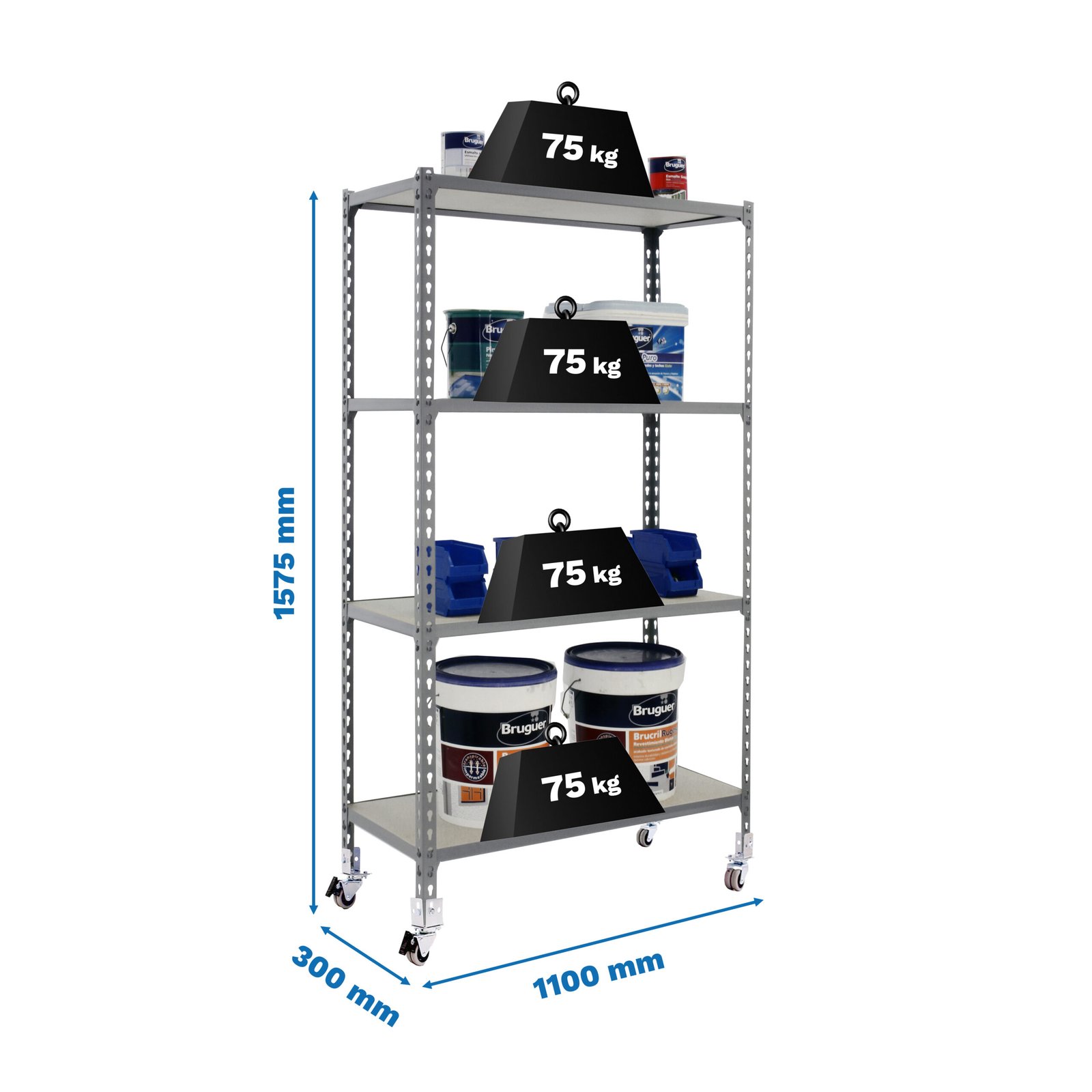 Maderclick Mobile Superplus 4/300 1500 Gris/ma Simonrack 30 Cm 1573X1110 - Imagen 4