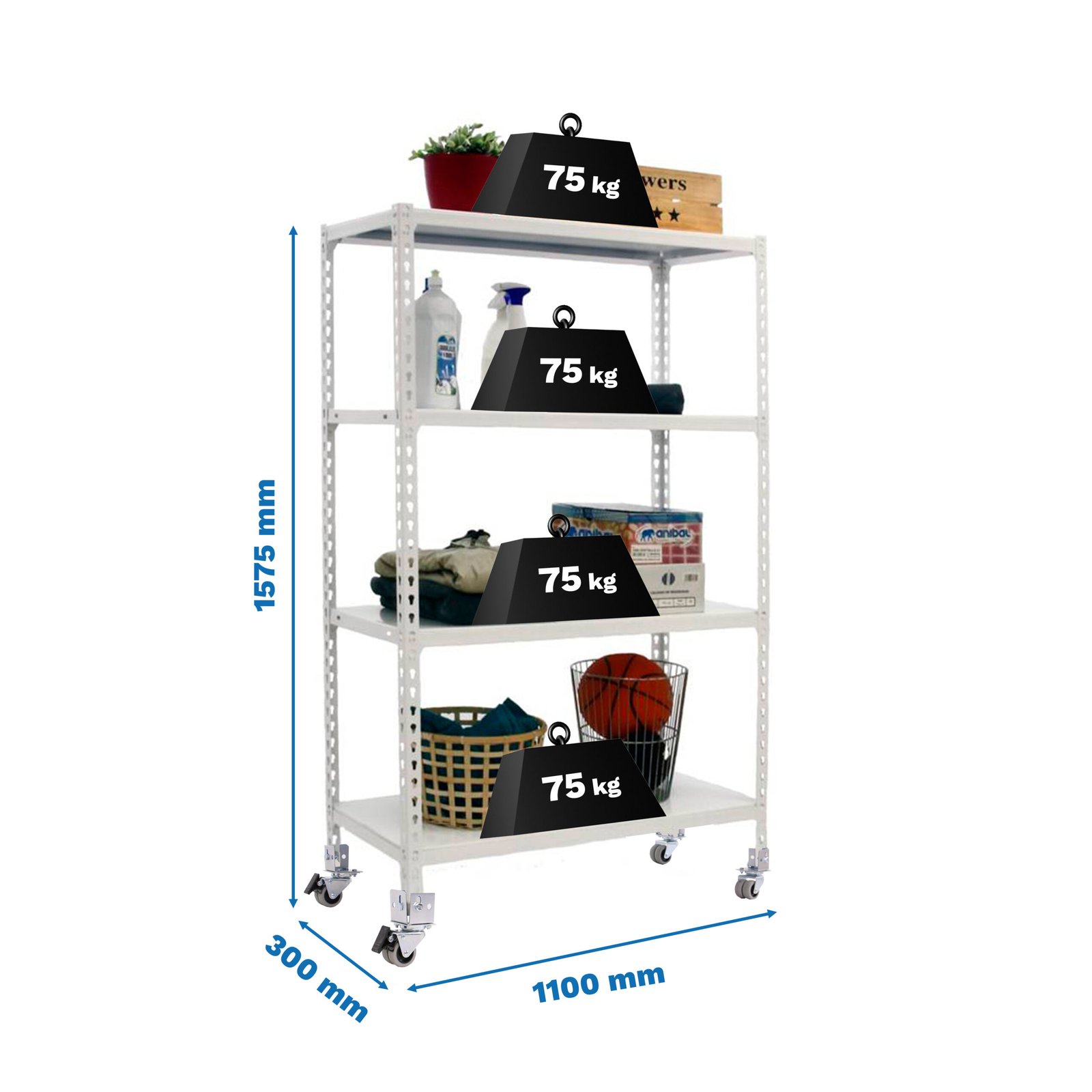 Simonclick Mobile Superplus 4/300 1500 Bco/bco Simonrack 1575X1100 300 Mm Blanco - Imagen 5