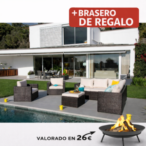 SET Rinconera Barbados 2SOFÁS+RINC+MES 135X72X64 Cm 72X72X64 mueble fibra