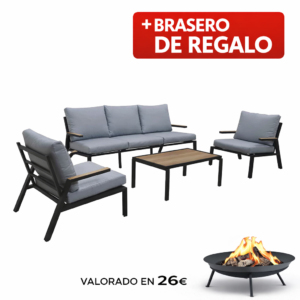 SET Jardin LENA 5 Piezas mueble metal