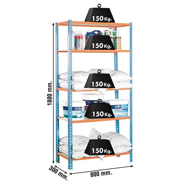 Maderclick MINI 5/300 Azul/naranja/madera Simonrack 1800X800 300 Mm - Imagen 5