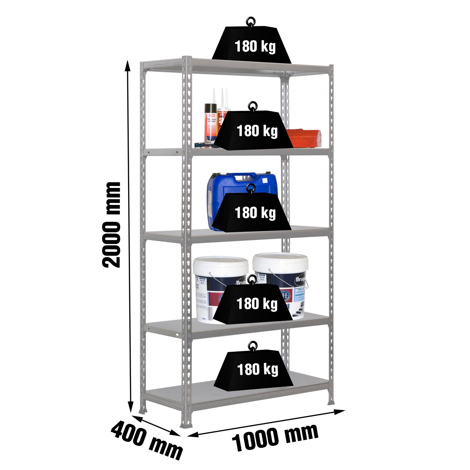 Simonclick PLUS 5/400 Gris/gris Simonrack 2000X1000 400 Mm - Imagen 5