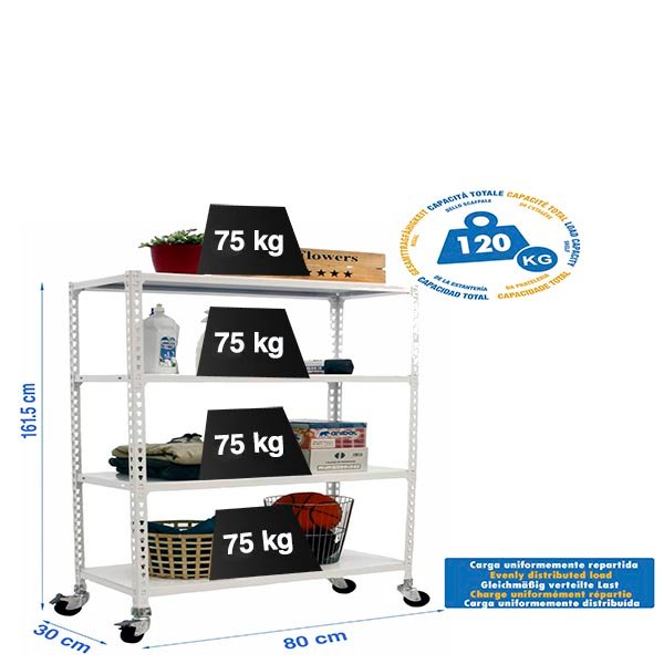 Simonclick Mobile MINI 4/300 1500 Bco/bco Simonrack 1575X800 300 Mm Blanco - Imagen 5