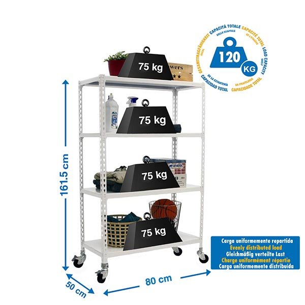 Simonclick Mobile MINI 4/500 1500 Bco/bco Simonrack 1575X800 500 Mm Blanco - Imagen 5