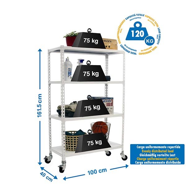 Simonclick Mobile PLUS 4/400 1500 Bco/bco Simonrack 1575X1000 400 Mm Blanco - Imagen 5