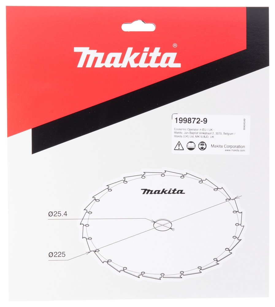 Cuchilla, 225 Mm Makita 199872-9 gasolina jardín - Imagen 2