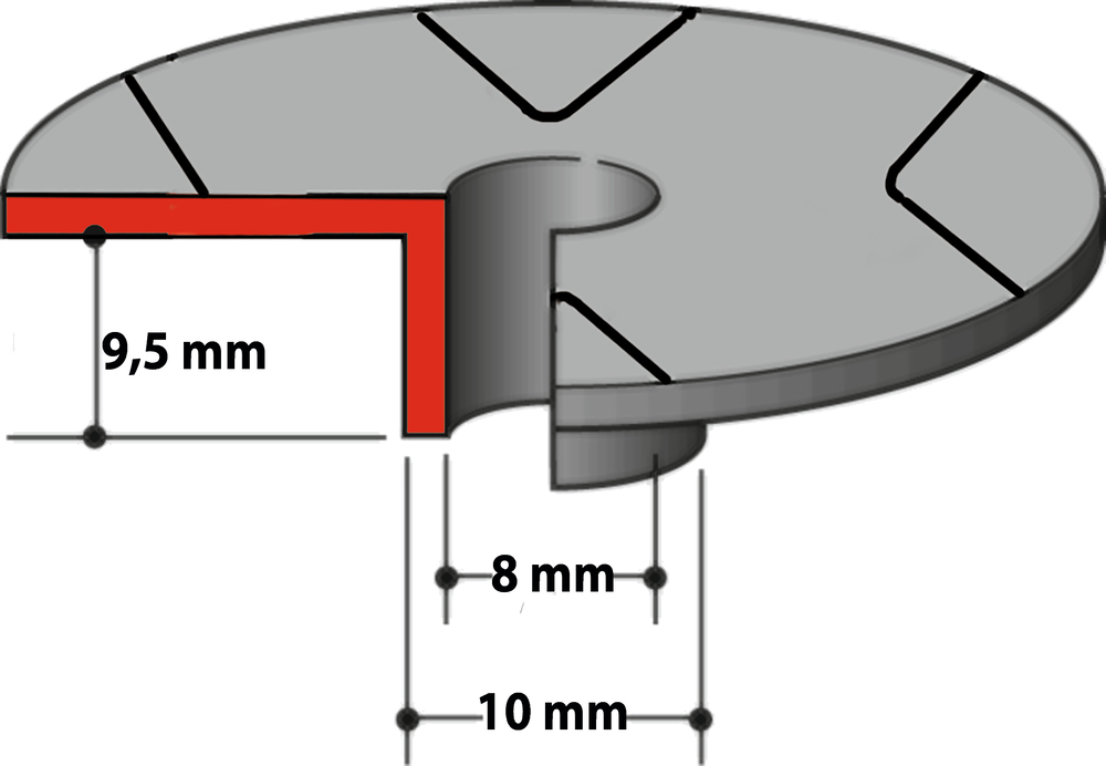 Guía de Plantilla 8 X 10 X 9,5 Mm Makita 343577-5 fresadora - Imagen 2