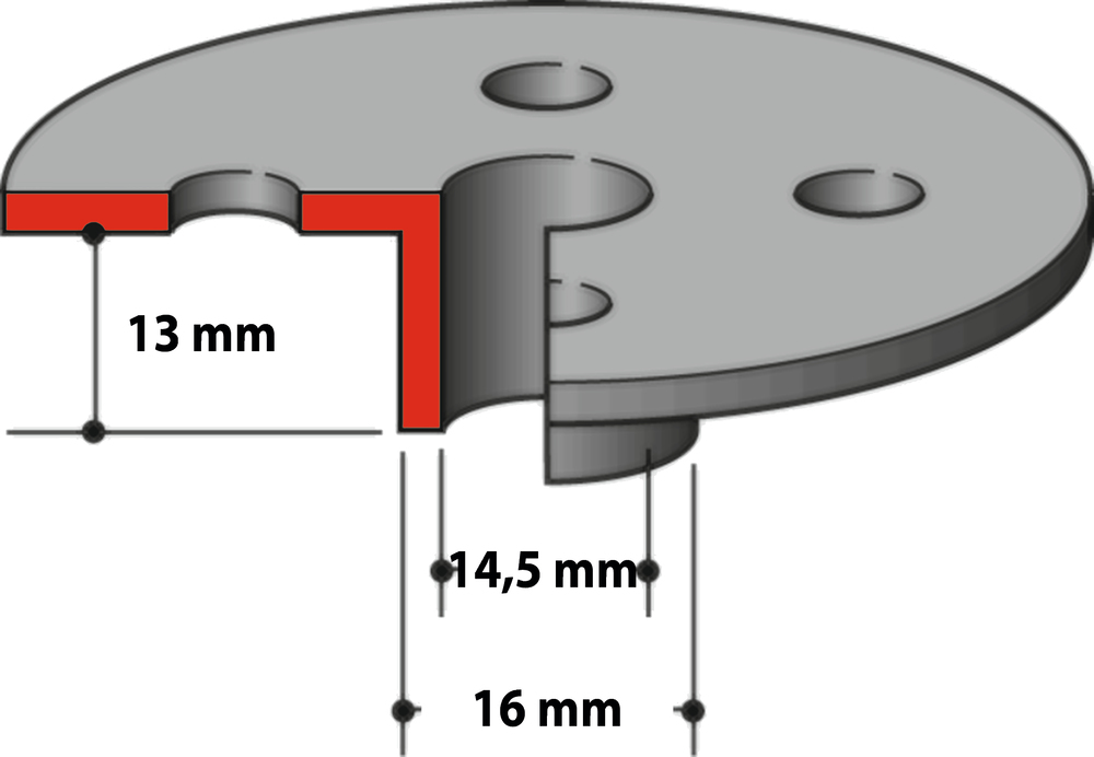 Guía de Plantilla 14,5 X 16 X 13 Mm Makita 344364-5 fresadora - Imagen 2