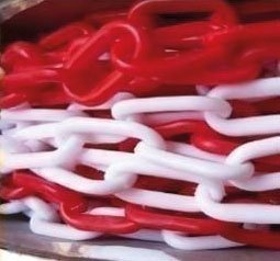 Cadena plástico blanca y roja de 25 m