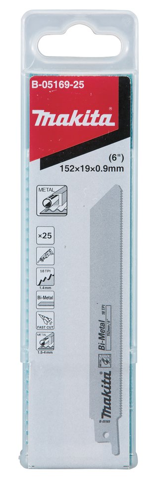 Hoja de Sierra de Sable, 152 X 0,9 Mm Makita B-05169-25 152X0 Mate corte - Imagen 2