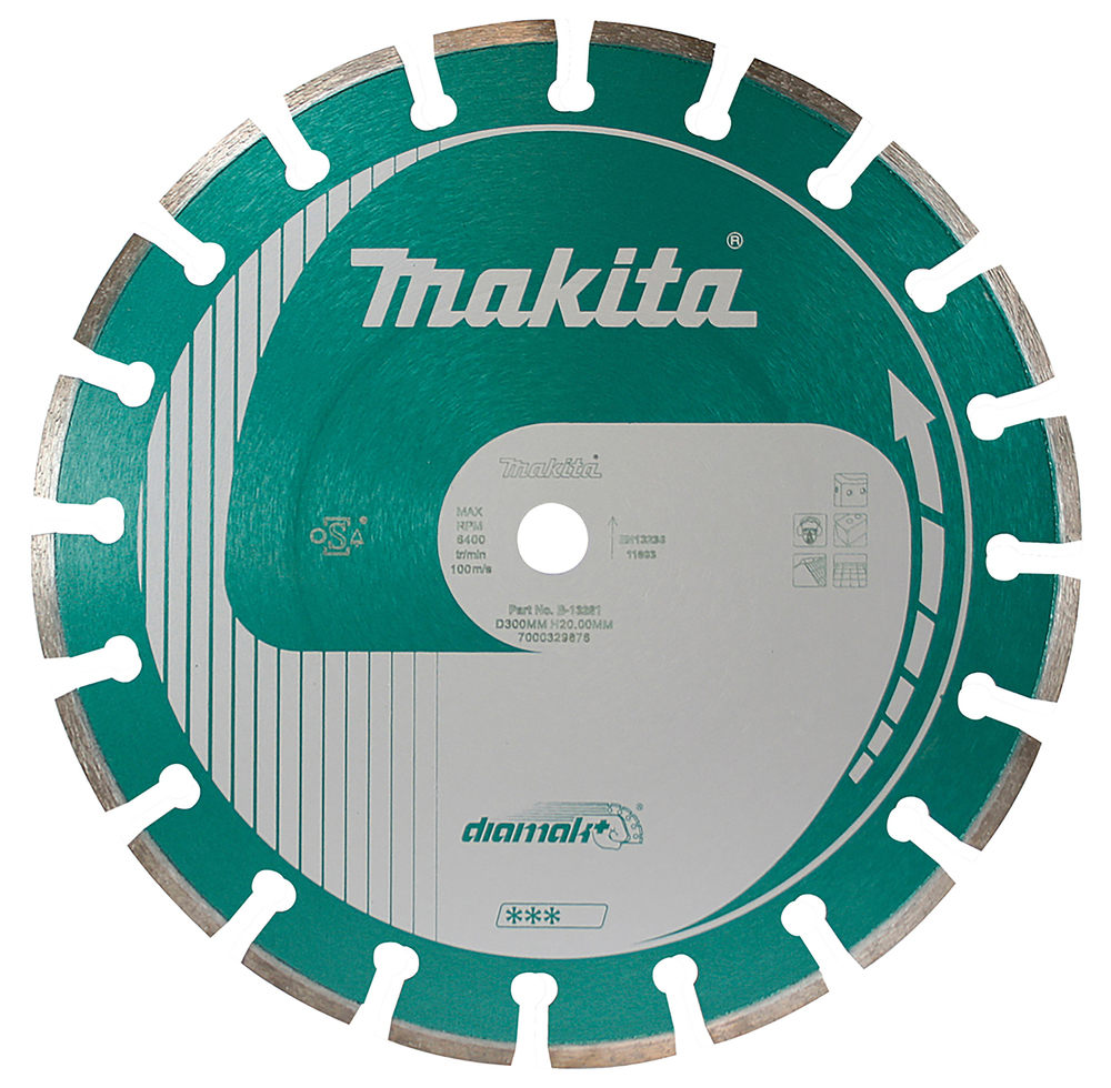 Disco de Diamante Diamak Plus, 300 Mm Makita B-13661 300X20 Mm altura máx. 7 m
