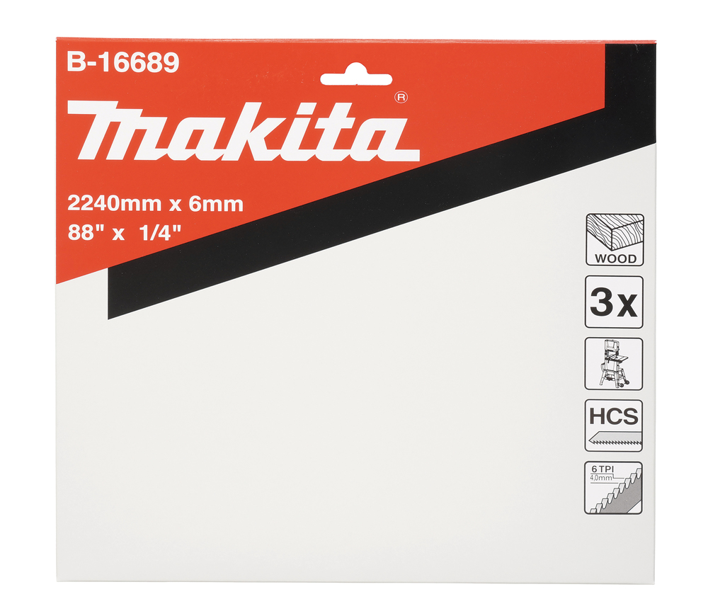 Sierra de Banda, Hcs, 2 240 X 6 Mm, 6 Tpi, 3 Piezas Makita B-16689 240X6 Mm corte - Imagen 3