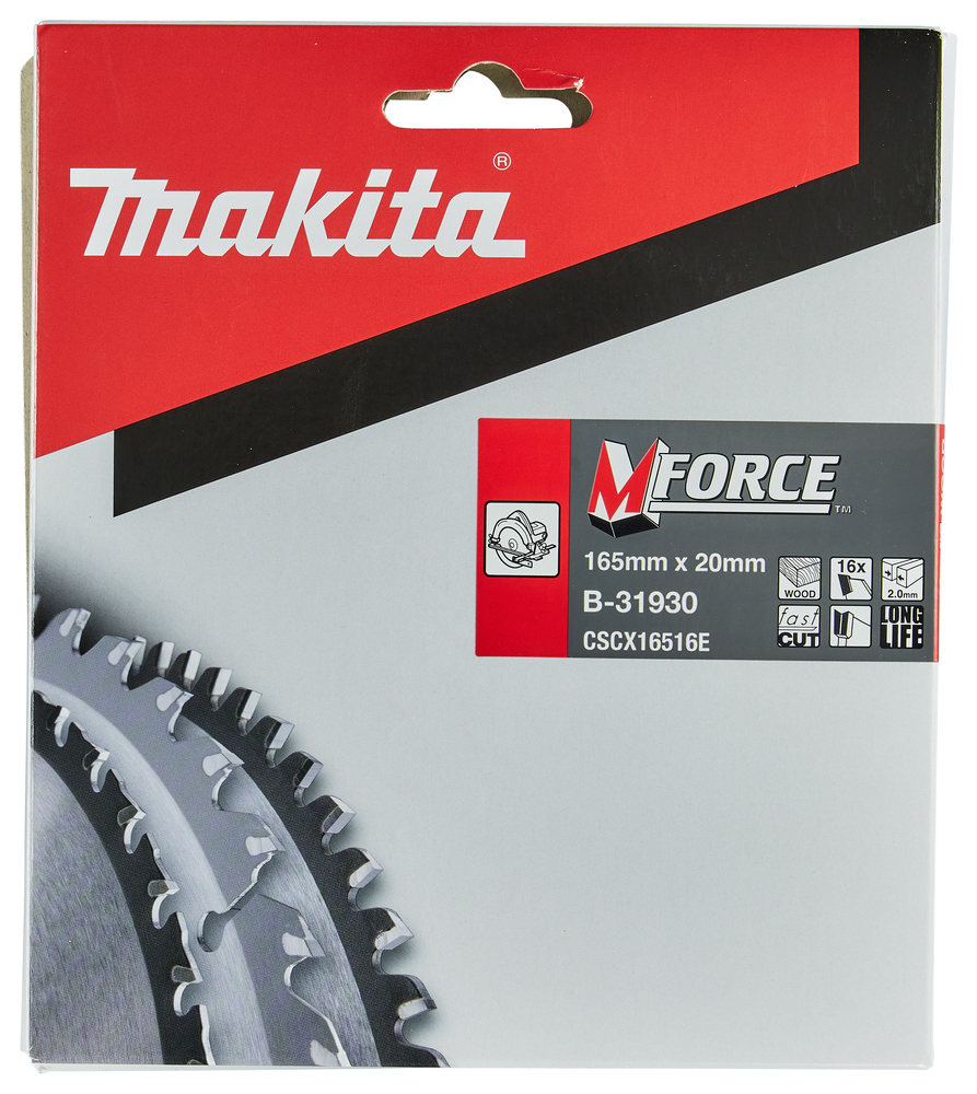 Disco Sierra Circular , M-parace T C T, 165 X 20 Mm, 16 D Makita B-31930 165X20 Mm corte - Imagen 2