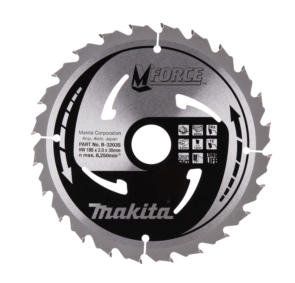 Disco Sierra Circular , M-parace T C T, 185 X 30 Mm, 24 D Makita B-32035 185X30 Mm corte