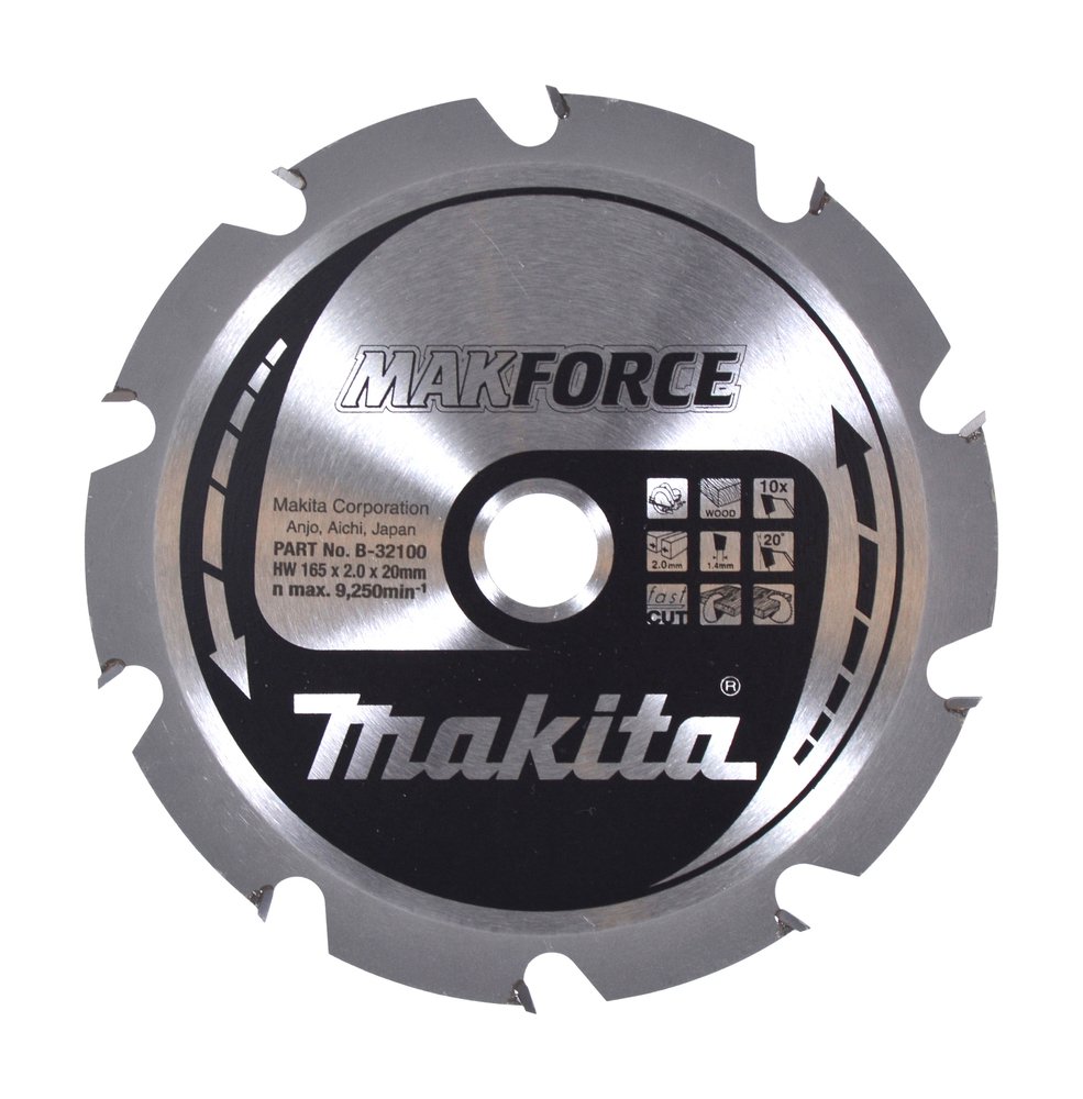 Disco Sierra Circular , Makparace T C T, 165 X 20 Mm, 10 D Makita B-32100 165X20 Mm corte