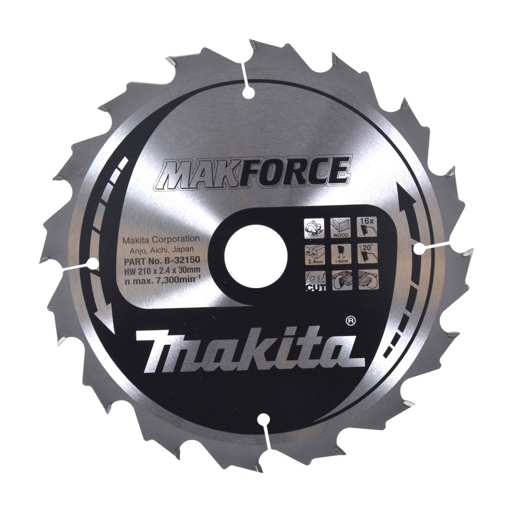 Disco Sierra Circular , Makparace T C T, 210 X 30 Mm, 16 D Makita B-32150 210X30 Mm corte