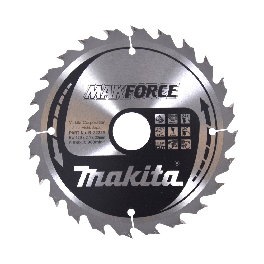 Disco Sierra Circular , Makparace T C T, 170 X 30 Mm, 24 D Makita B-32225 170X30 Mm corte