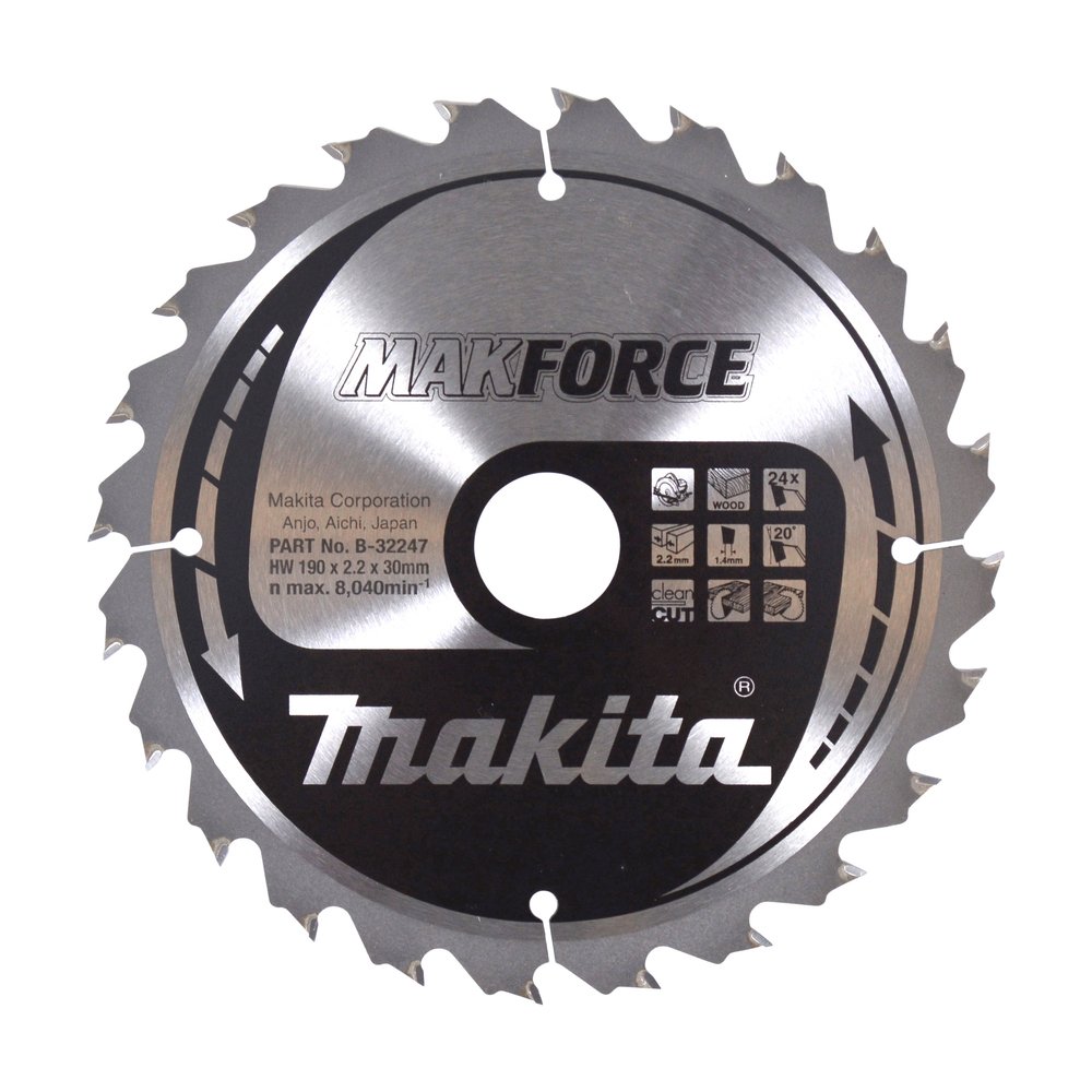 Disco Sierra Circular , Makparace T C T, 190 X 30 Mm, 24 D Makita B-32247 190X30 Mm corte