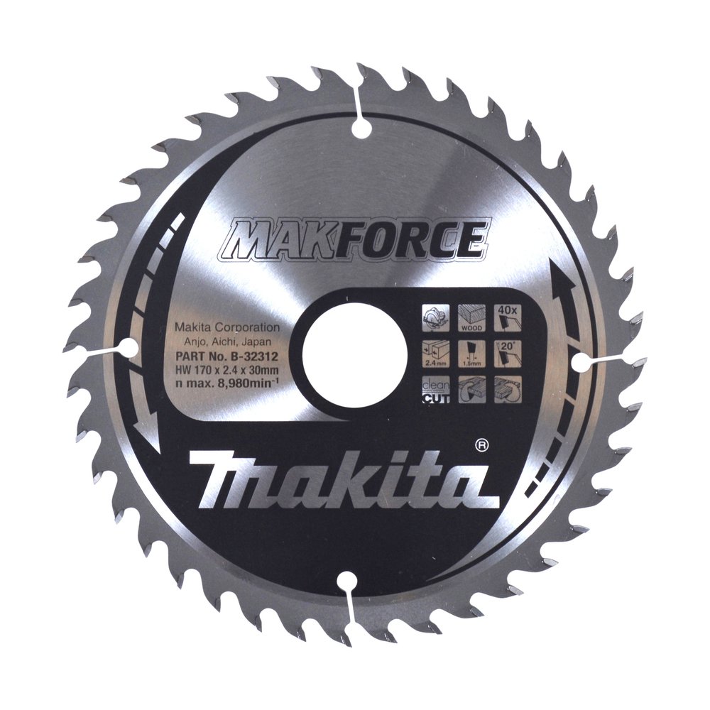 Disco Sierra Circular , Makparace T C T, 170 X 30 Mm, 40 D Makita B-32312 170X30 Mm corte