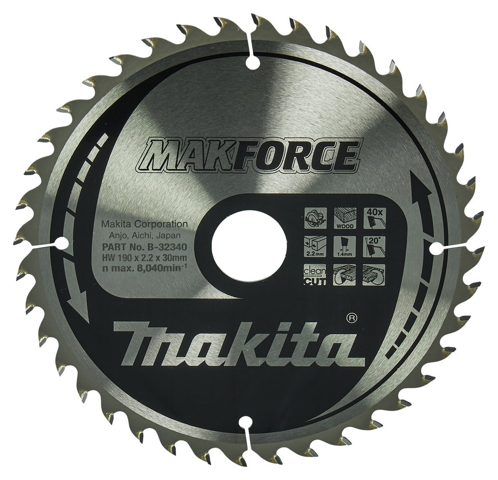Disco Sierra Circular , Makparace T C T, 190 X 30 Mm, 40 D Makita B-32340 190X30 Mm corte