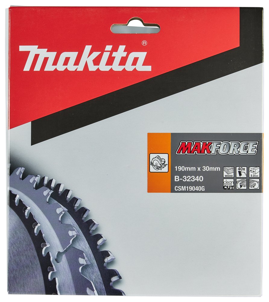 Disco Sierra Circular , Makparace T C T, 190 X 30 Mm, 40 D Makita B-32340 190X30 Mm corte - Imagen 2