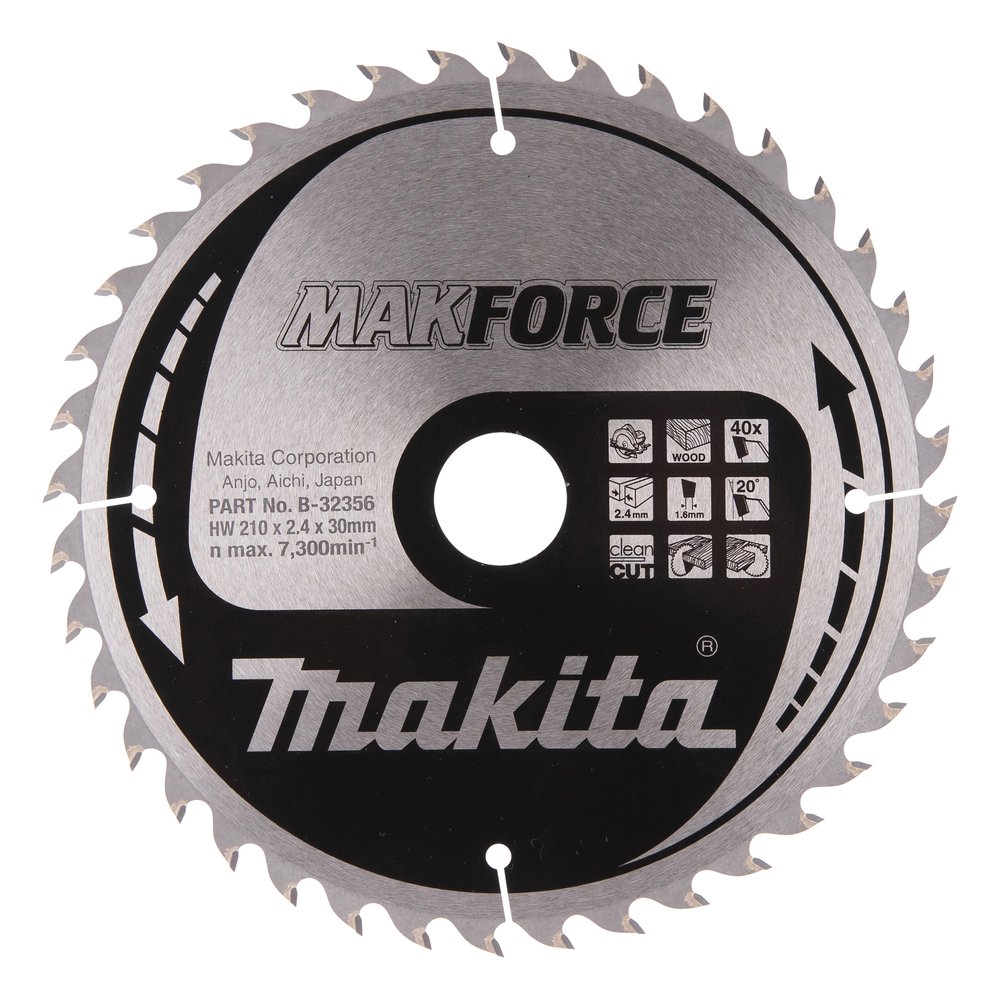 Disco Sierra Circular , Makparace T C T, 210 X 30 Mm, 40 D Makita B-32356 210X30 Mm corte