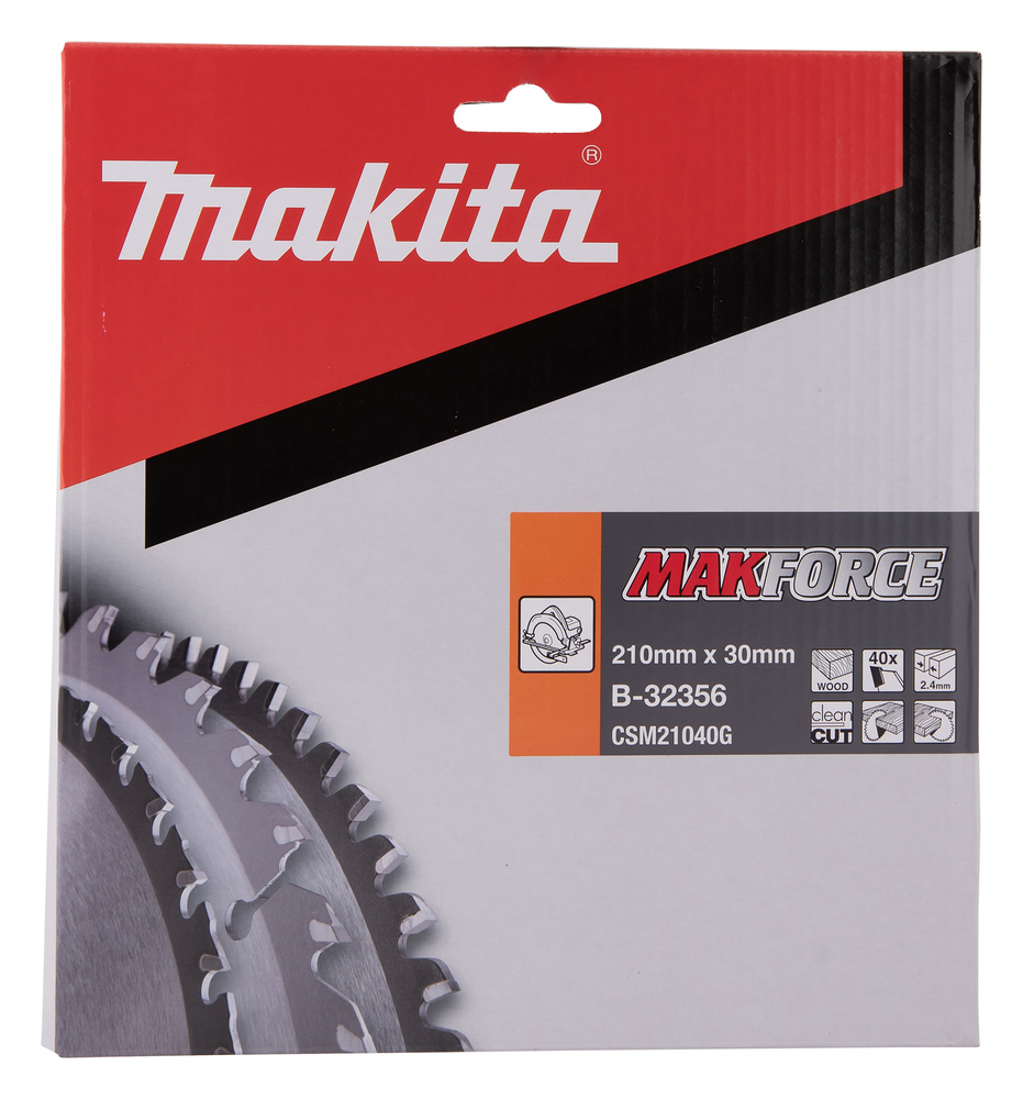 Disco Sierra Circular , Makparace T C T, 210 X 30 Mm, 40 D Makita B-32356 210X30 Mm corte - Imagen 2