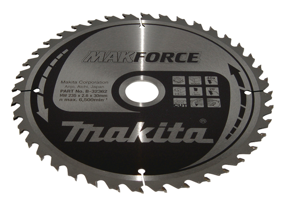 Disco Sierra Circular , Makparace T C T, 235 X 30 Mm, 40 D Makita B-32362 235X30 Mm corte