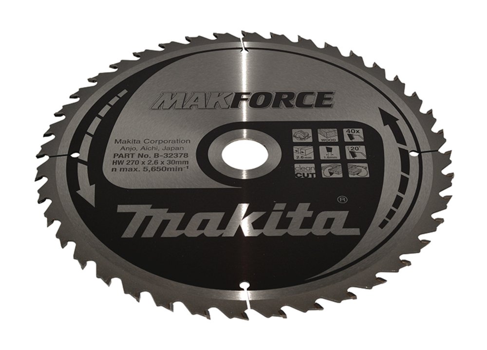 Disco Sierra Circular , Makparace T C T, 270 X 30 Mm, 40 D Makita B-32378 270X30 Mm corte