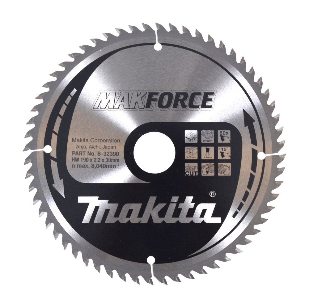 Disco Sierra Circular , Makparace T C T, 190 X 30 Mm, 60 D Makita B-32390 190X30 Mm corte