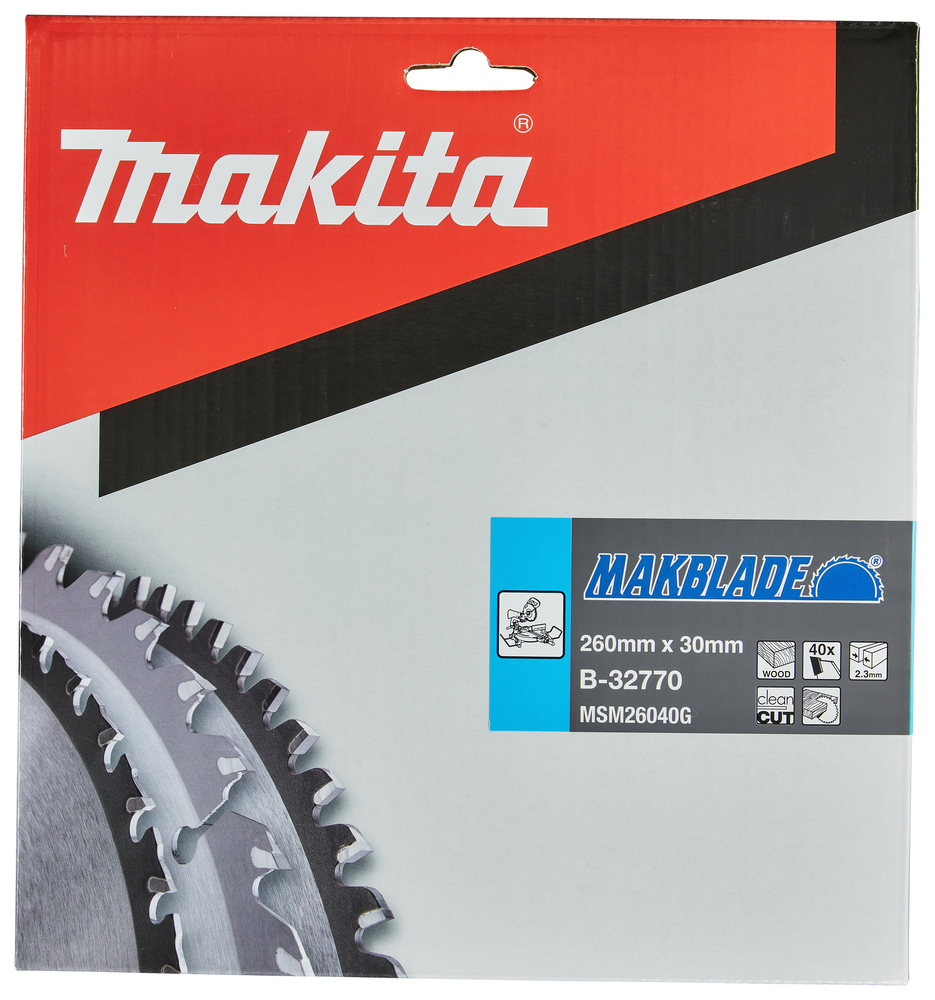 Disco Sierra Circular , Makblade T C T, 260 X 30 Mm, 40 D Makita B-32770 260X30 Mm corte - Imagen 2