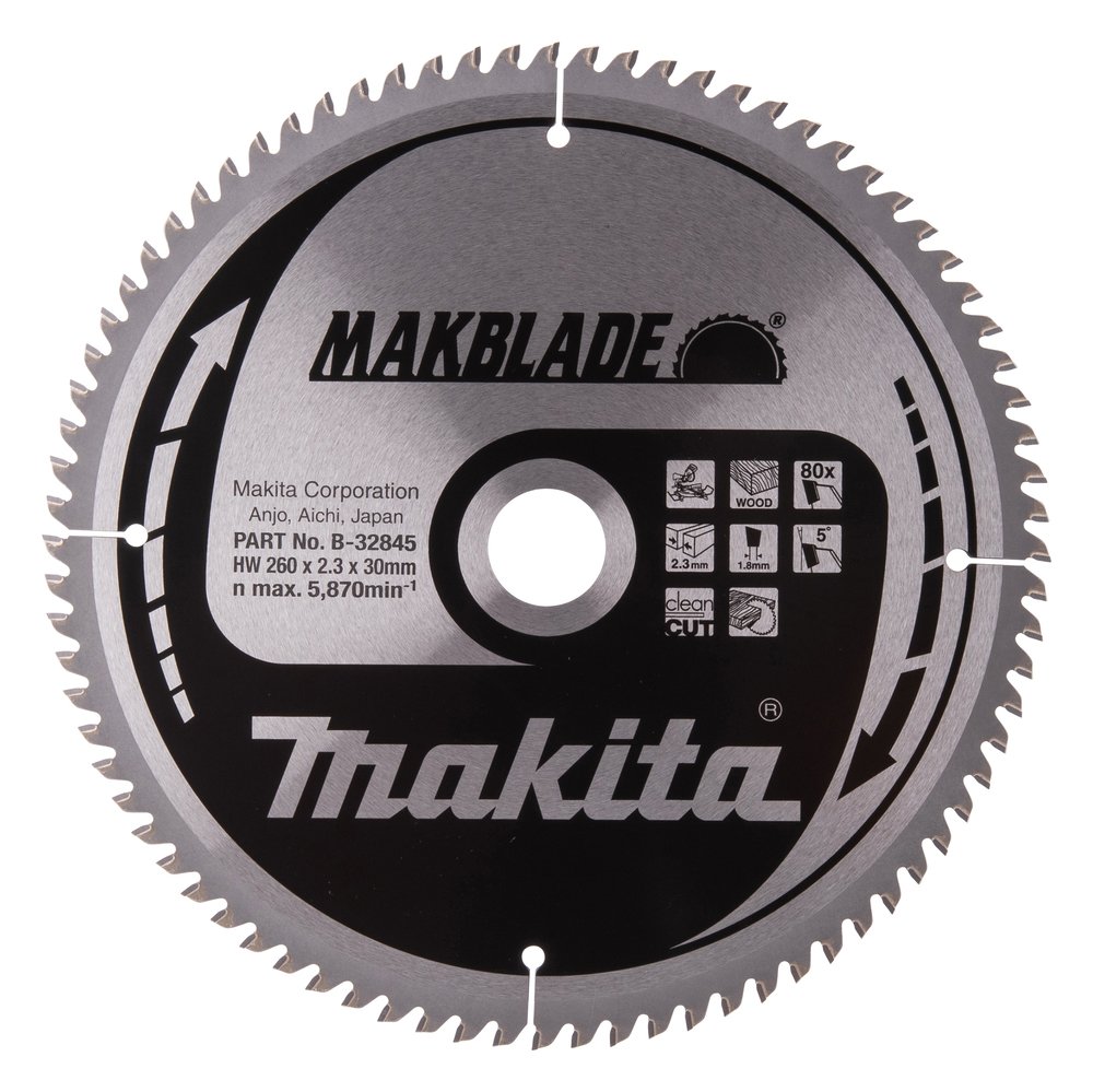 Disco Sierra Circular , Makblade T C T, 260 X 30 Mm, 80 D Makita B-32845 260X30 Mm corte