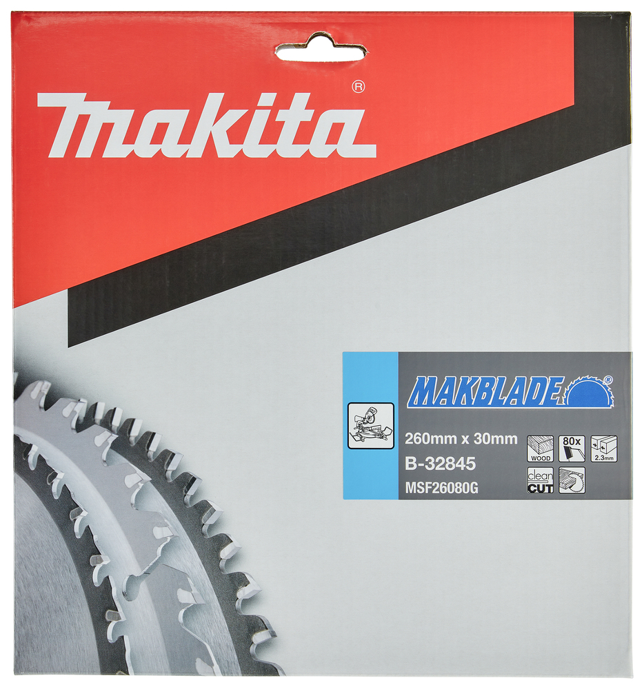 Disco Sierra Circular , Makblade T C T, 260 X 30 Mm, 80 D Makita B-32845 260X30 Mm corte - Imagen 3